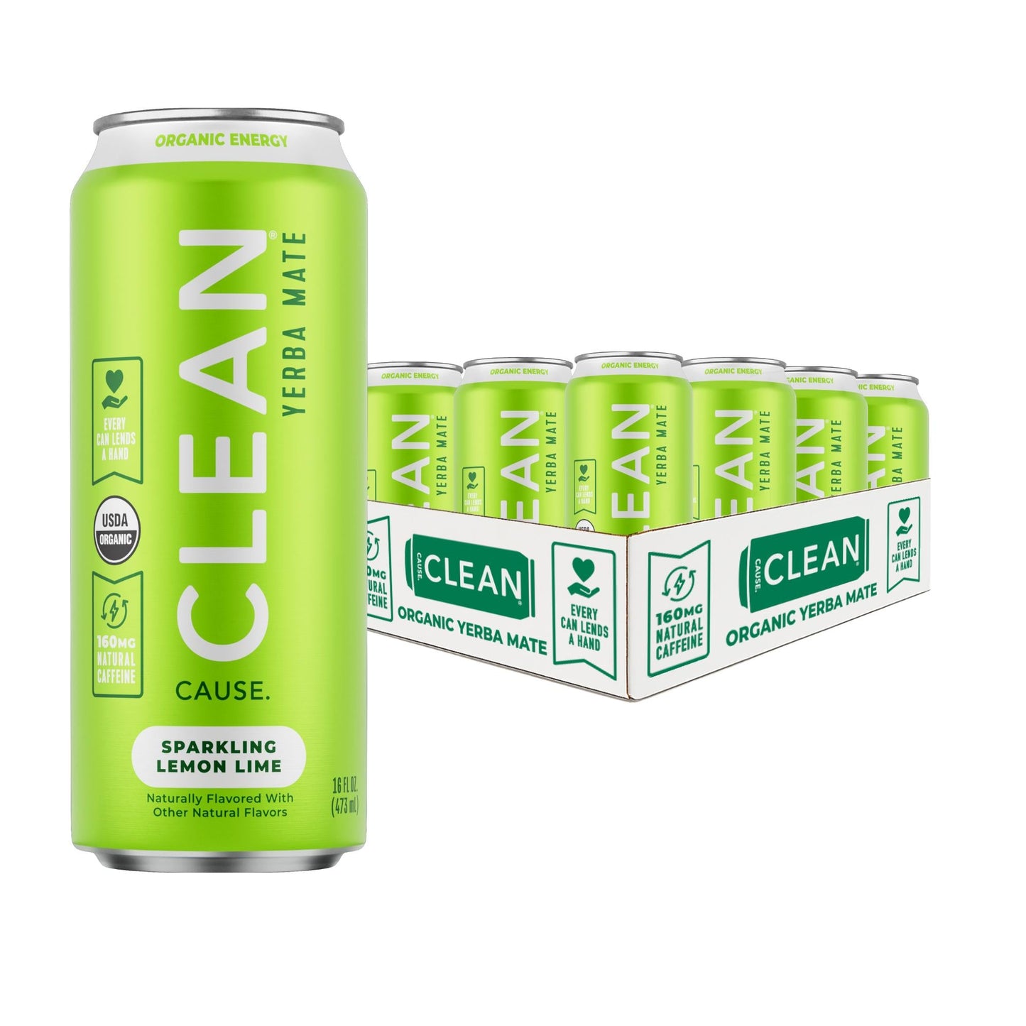 Lemon Lime Organic Sparkling Yerba Mate - CLEAN CAUSE