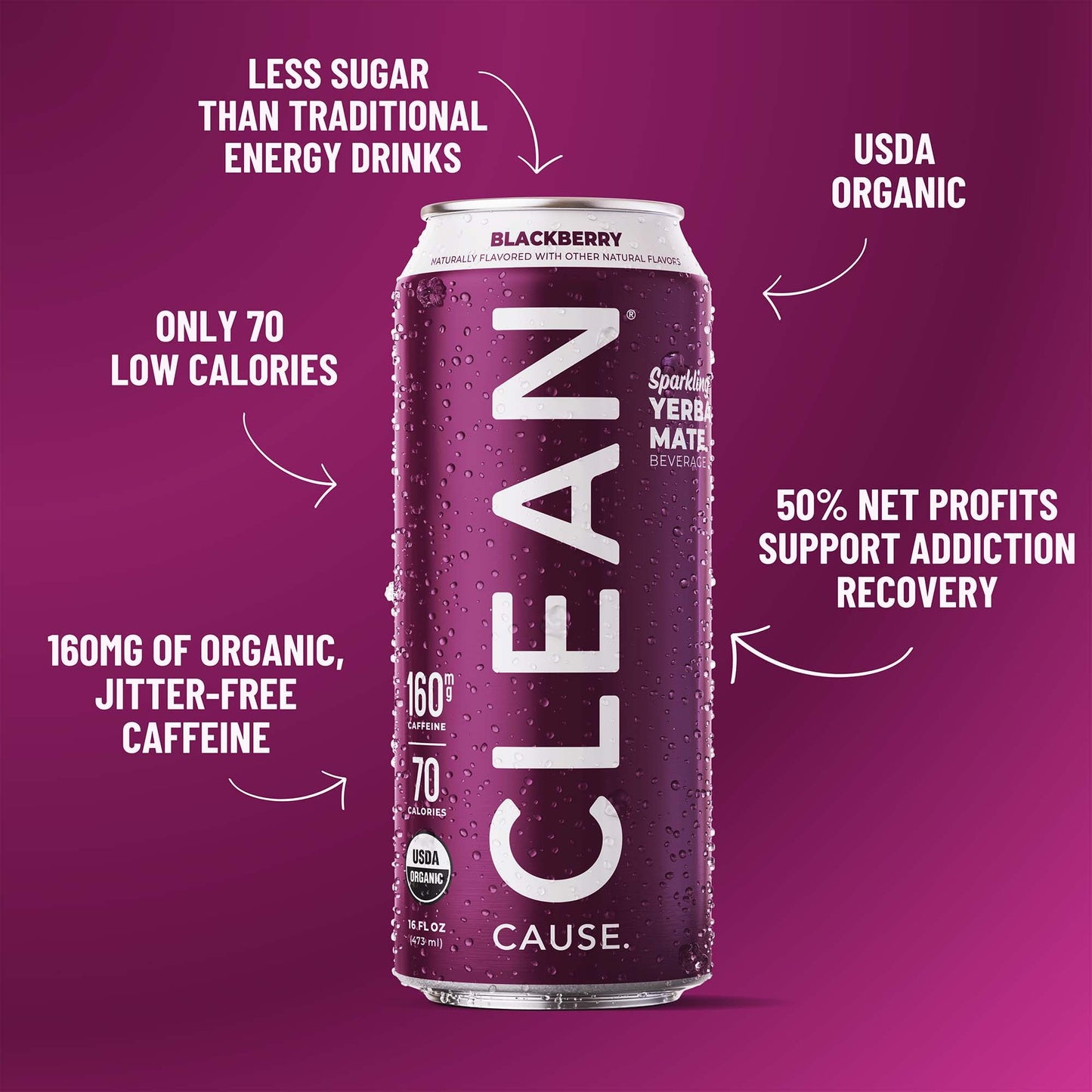 Low Calorie Organic Sparkling Yerba Mate Variety Pack - CLEAN CAUSE