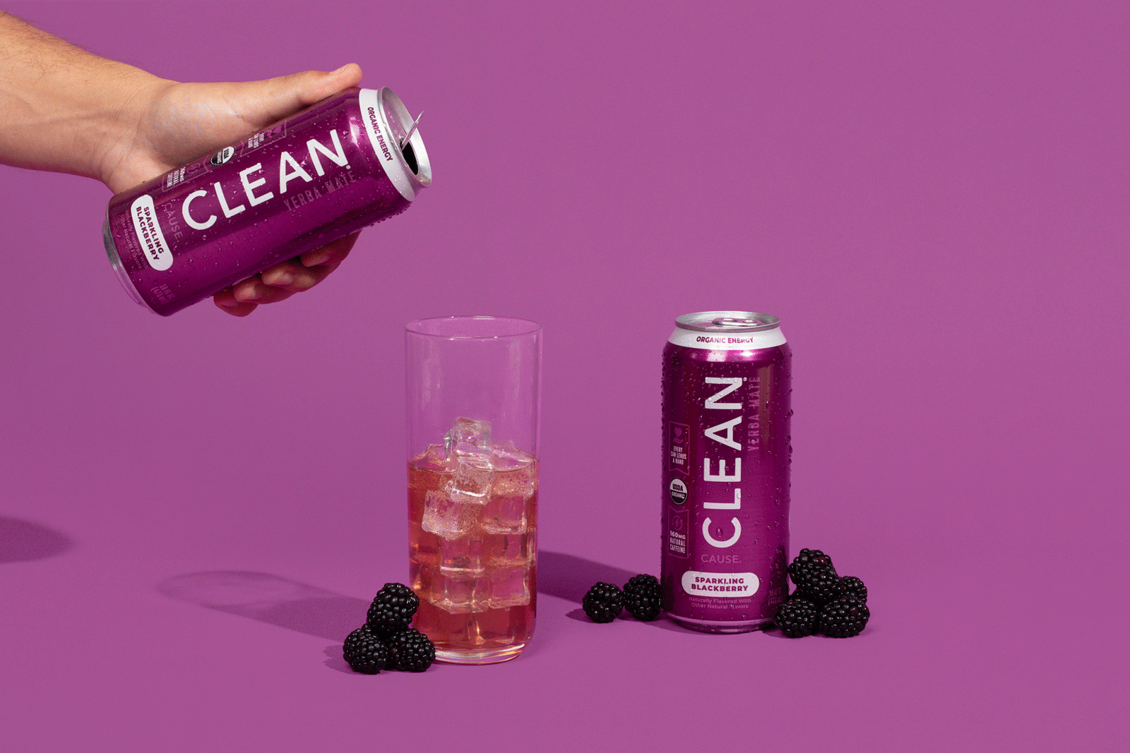 GIF Of model pouring a CLEAN Cause blackberry