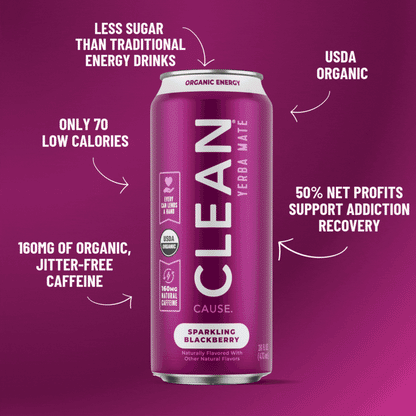 CLEAN Cause Low Calorie Yerba Mate Key Features Image gif