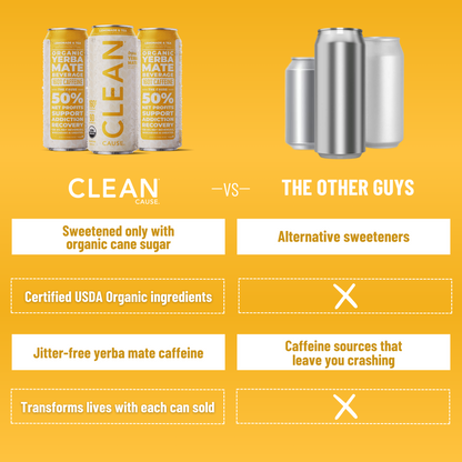 Product comparison chart for CLEAN Cause versus 'the other guys'.