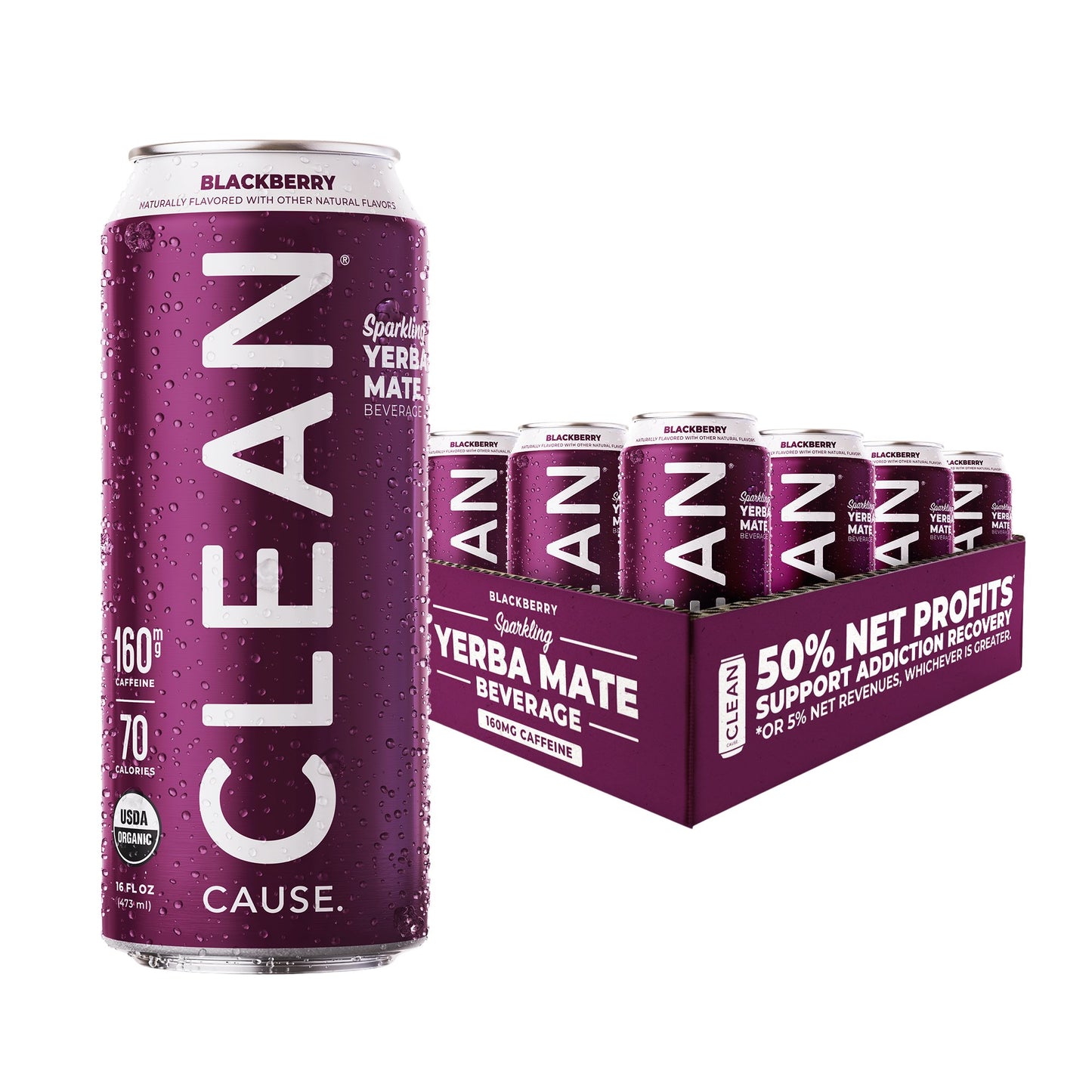 Blackberry Organic Sparkling Yerba Mate - CLEAN CAUSE