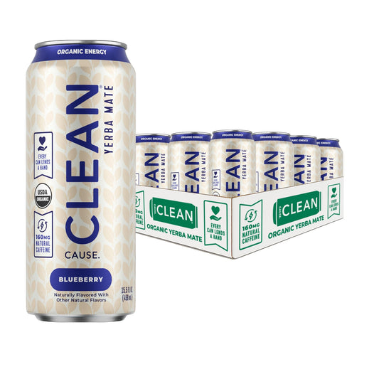Blueberry Non - Carbonated Organic Yerba Mate - CLEAN CAUSE