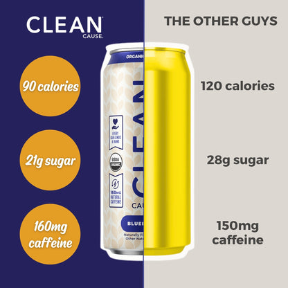 Blueberry Non - Carbonated Organic Yerba Mate - CLEAN Cause