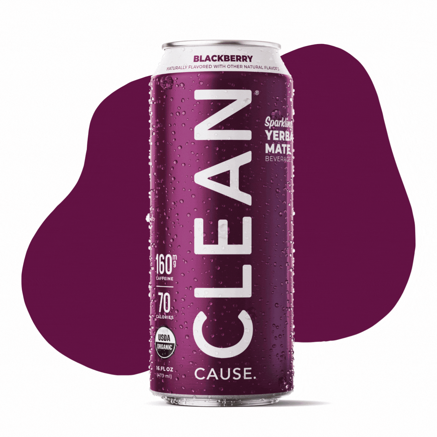 GIF alternating though Low Calorie CLEAN Cause flavors (Blackberry, Peach, Raspberry, Lemon Lime, and Watermelon Mint)