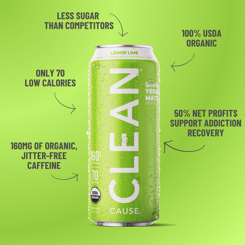 Lemon Lime Yerba Mate Drink | Natural Caffeine | CLEAN Cause – CLEAN CAUSE