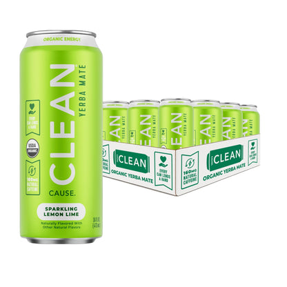 Lemon Lime Organic Sparkling Yerba Mate - CLEAN CAUSE