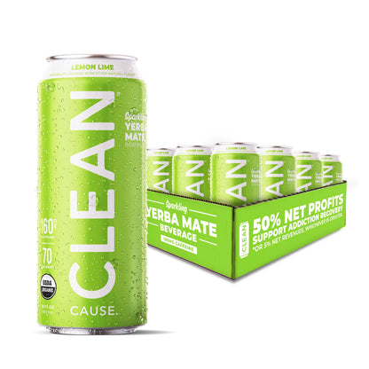 Lemon Lime Organic Sparkling Yerba Mate - CLEAN CAUSE