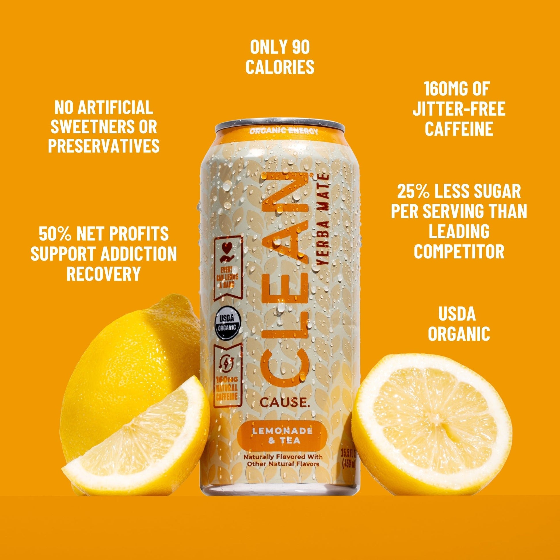 Lemonade & Tea Non - Carbonated Organic Yerba Mate - CLEAN Cause