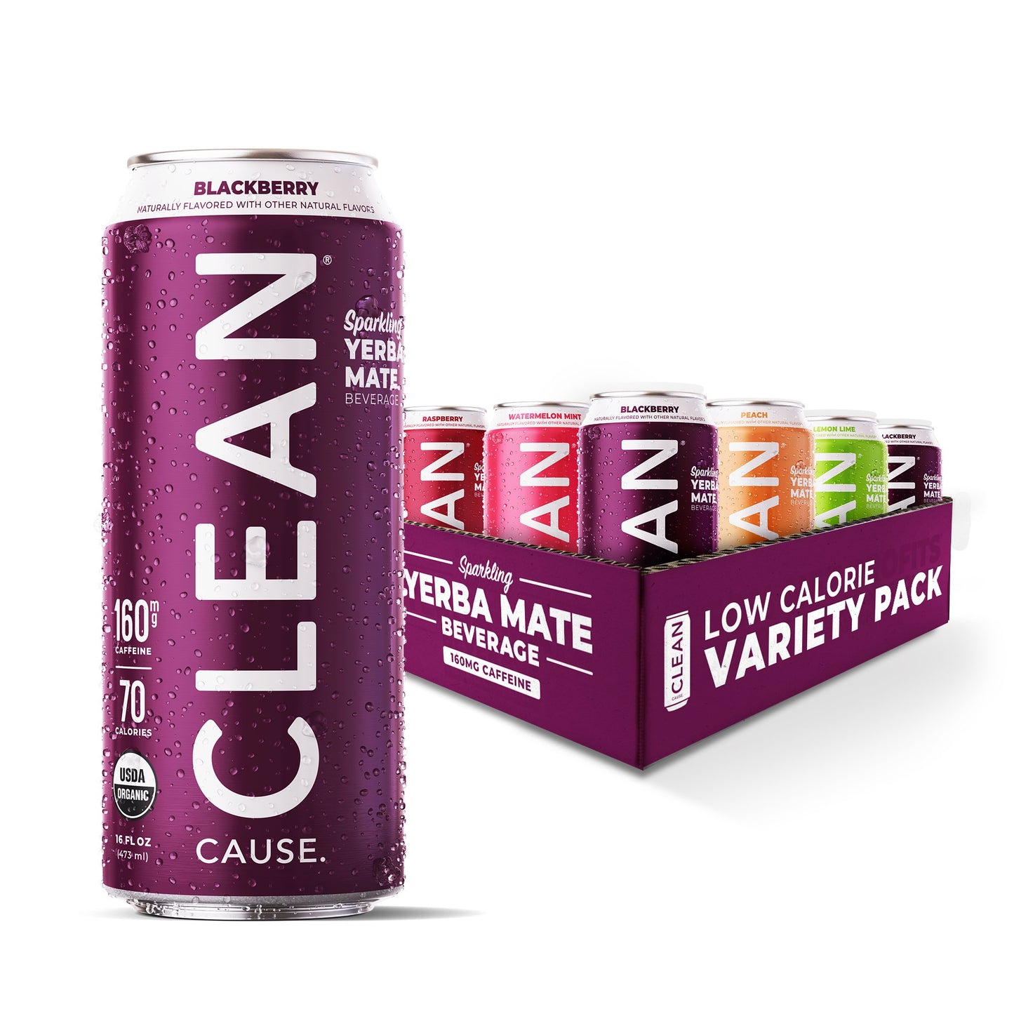 Low Calorie Organic Sparkling Yerba Mate Variety Pack - CLEAN CAUSE