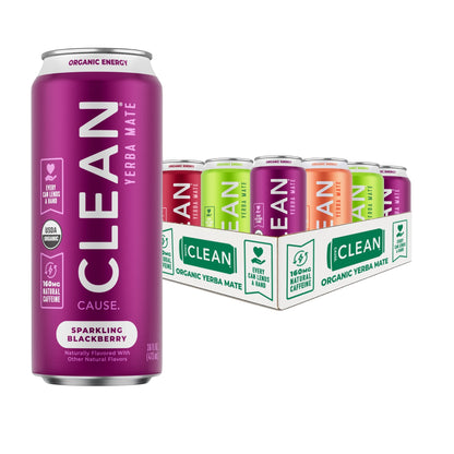 New Low Calorie Organic Sparkling Yerba Mate Variety Pack - CLEAN Cause
