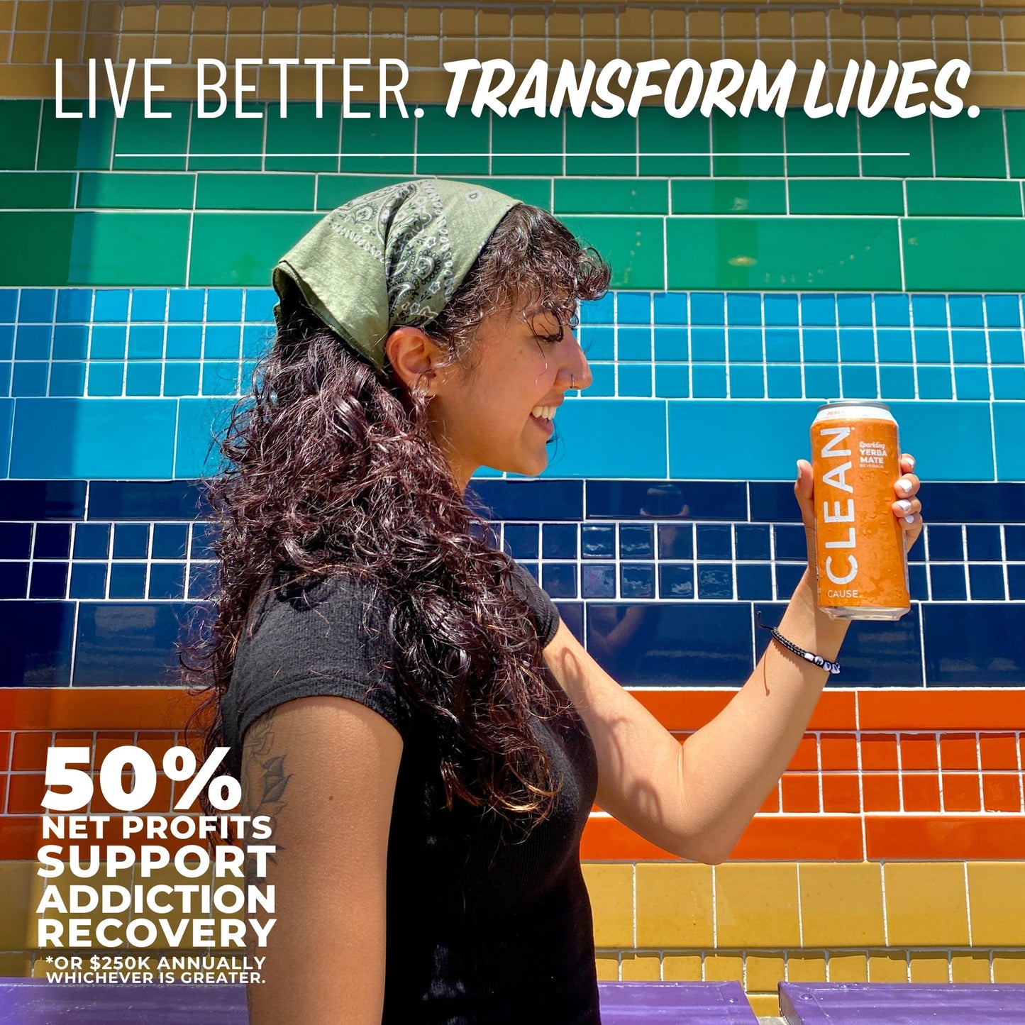 Peach Organic Sparkling Yerba Mate - CLEAN Cause