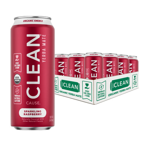 Raspberry Organic Sparkling Yerba Mate - CLEAN CAUSE