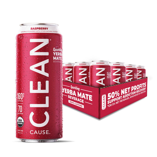 Raspberry Organic Sparkling Yerba Mate - CLEAN CAUSE